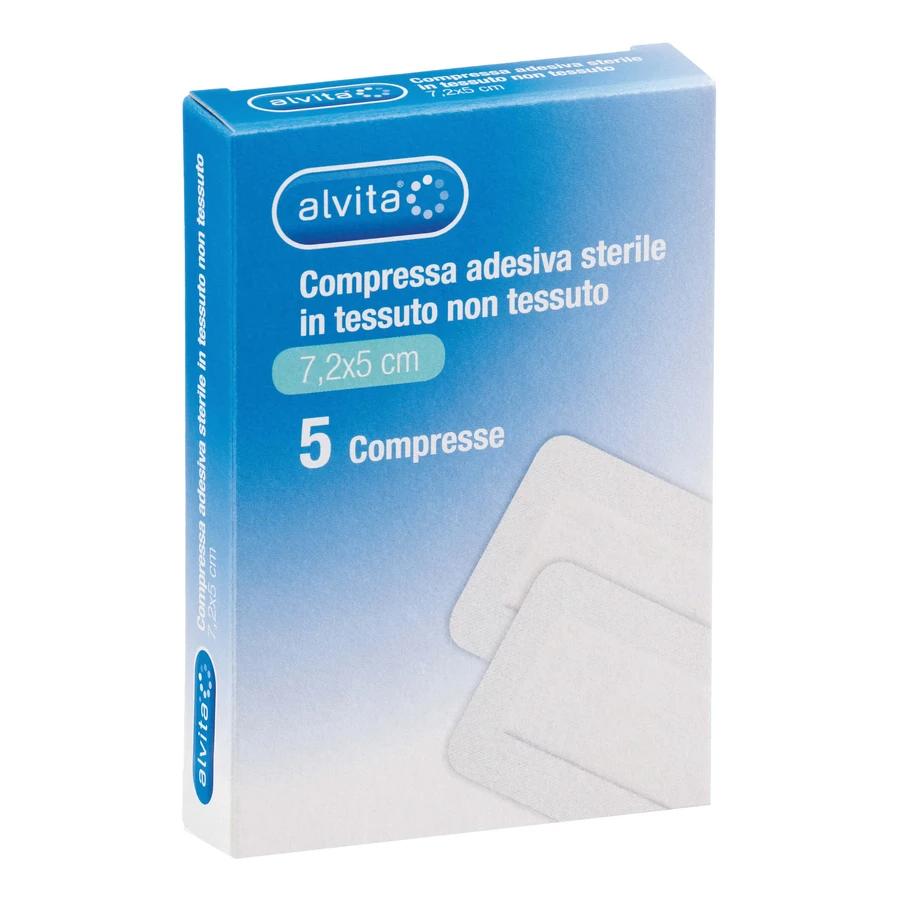 ALVITA GAZE ADHÉSIVE STER 7.2X5CM