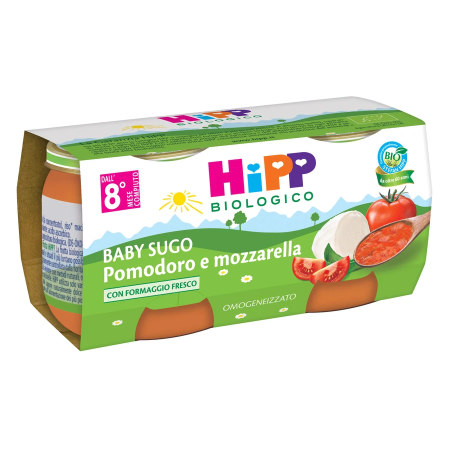 HiPP Baby Sugo Tomate y Mozzarella Bio 2x80g 4+ Meses
