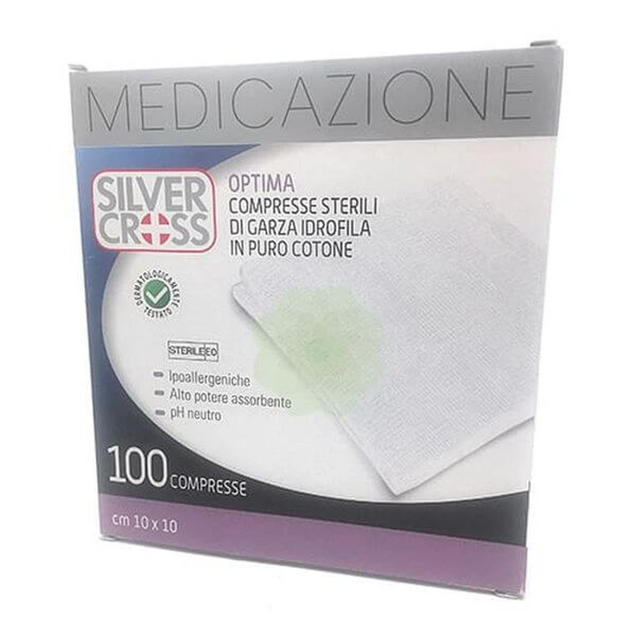 GAUZE SILVERC COT 10X10CM 100P