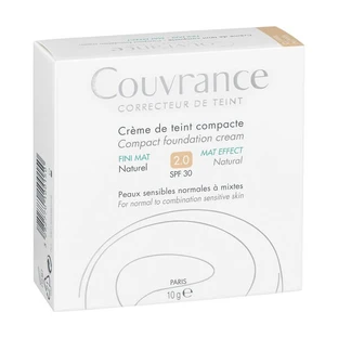 Eau Thermale Avène - Couvrance Crema Compacta Color Efecto Aterciopelado SPF 30 Natural 10 g