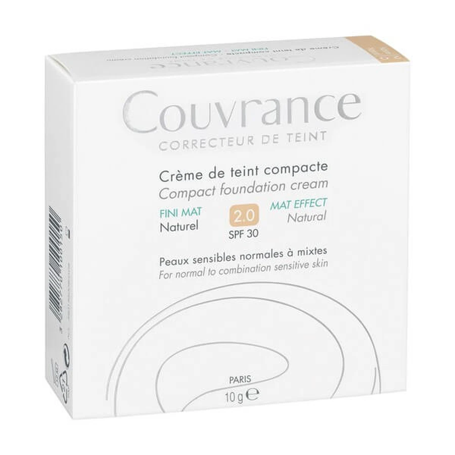 Eau Thermale Avène - Couvrance Creme Kompakt Farbig Samtig Effekt SPF 30 Natürlich 10 g