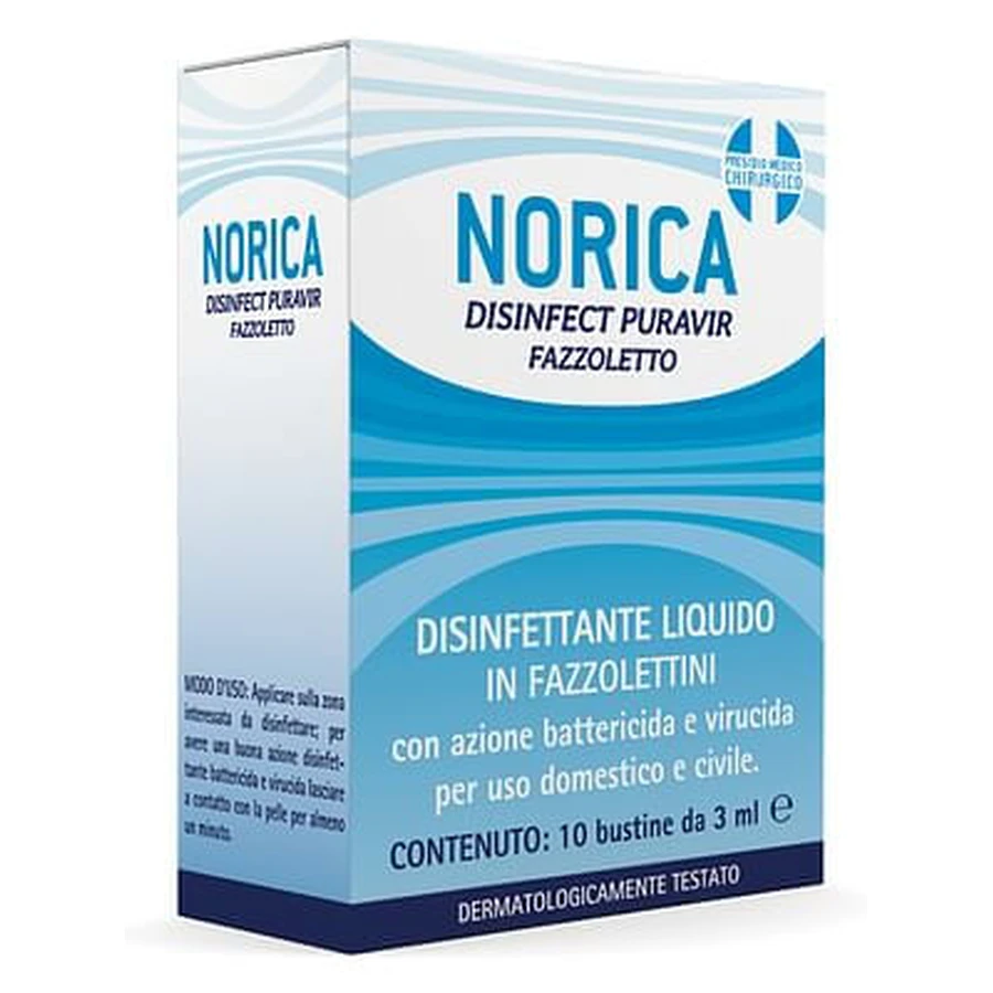 Norica Desinfectar Puravir Pañuelo 10 Sobres 3 Ml