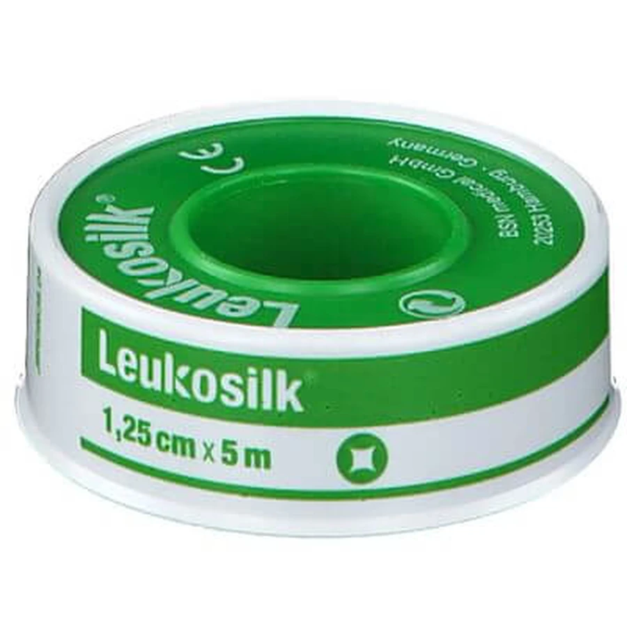 Leukosilk Hypoallergenic White 1.25x500 Cm Band-Aid On A Reel