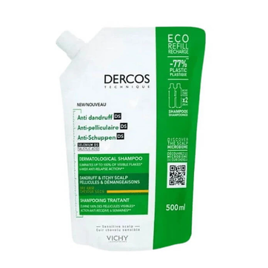 Vichy Dercos Anti-Schuppen Shampoo DS Trockenes Haar Eco Refill 500 ml