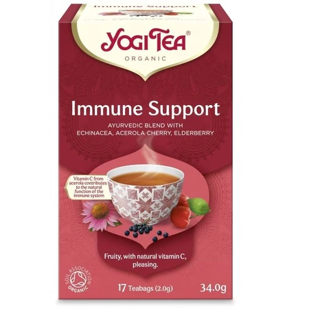 Organic Immune Support Tea + Organic Echinacea Tea Pack, 17 sachets + 17 sachets, Yogi Tea