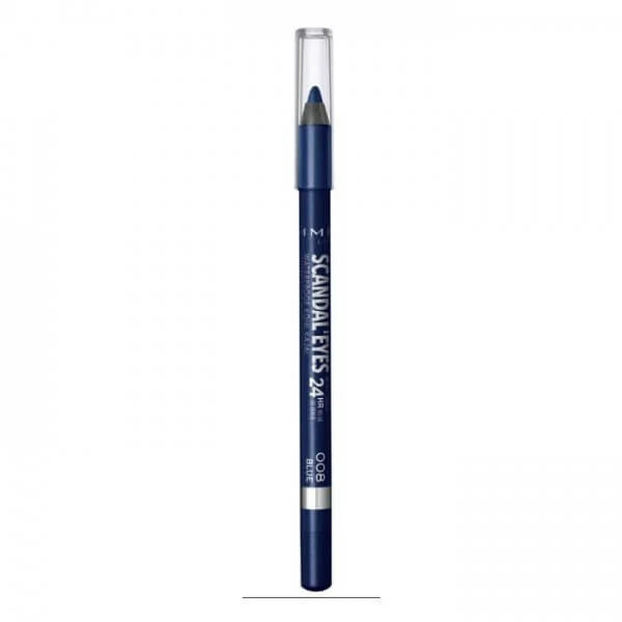 RIMMEL WATERPROOF EYE PENCIL SCANDALEYES 24 HOURS 008 BLUE