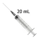 PIC STERILE SYRINGE 20 ml ECCENTRIC aguja injerto 20G 100 piezas