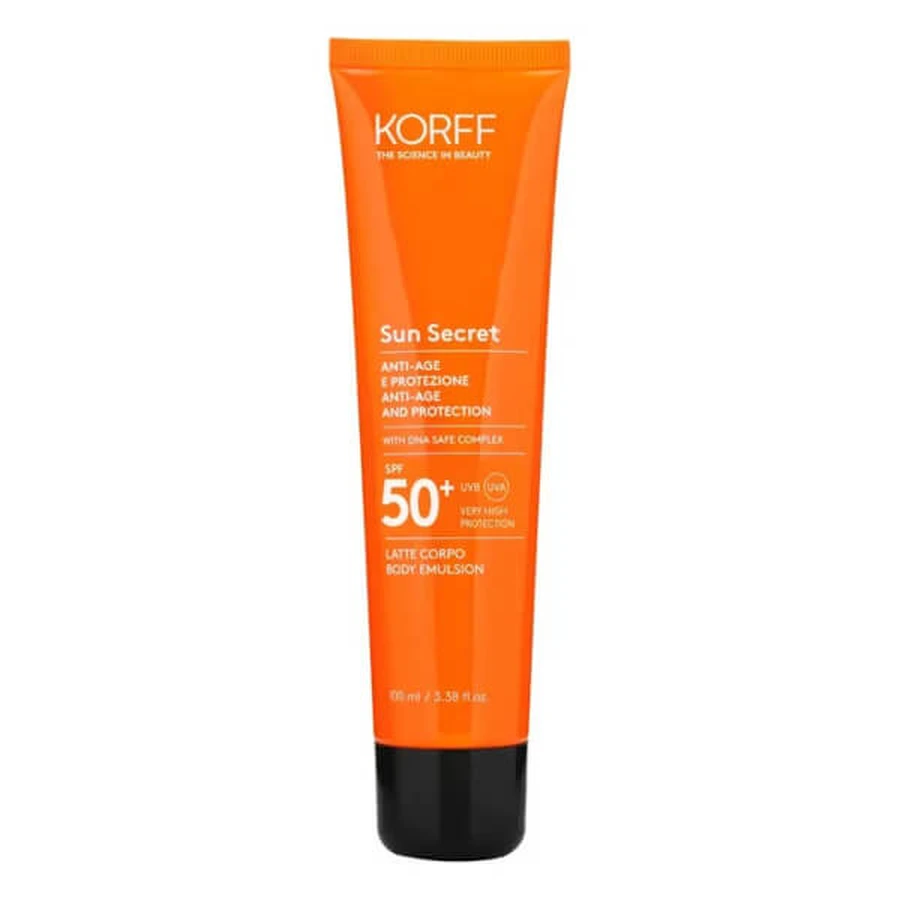 Korff Sun Secret Leche Solar Protectora/Antienvejecimiento Corporal 100ml SPF50+