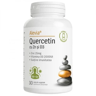 Quercetina con Zn y Vitamina D3, 30 cápsulas vegetales, Alevia