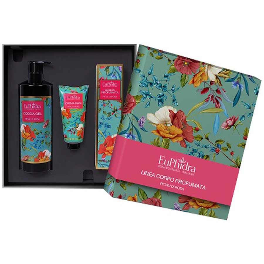 Euphidra Pink Petals Geschenkset 1 Douchegel 400 Ml + 1 Geurwater 125 Ml + 1 Handcrème 50 Ml