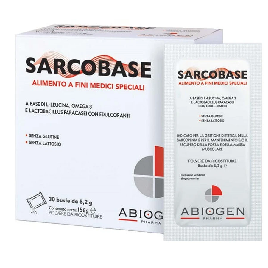 Abiogen Sarcobase 30 sachets speciale voeding sarcopenie L-leucine omega 3
