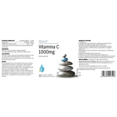 Vitamine C Retard met bioflavonoïden, 1000 mg, 30 capsules, Alevia