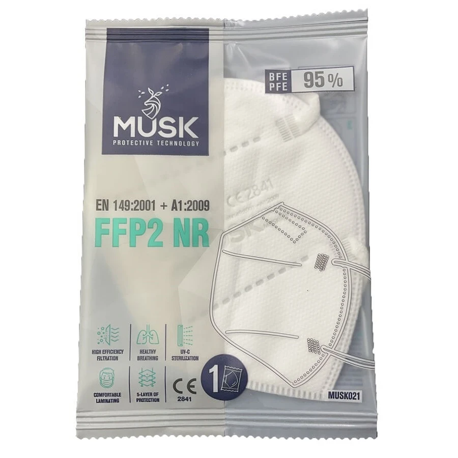 MUSK MASK FFP2 WHITE 1PCS