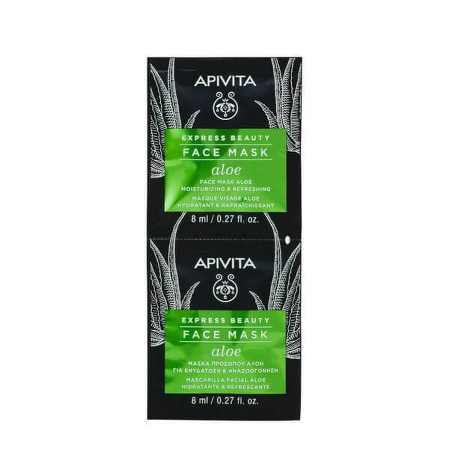 Apivita Mascarilla Facial Hidratante Refrescante Aloe Vera 2x8ml