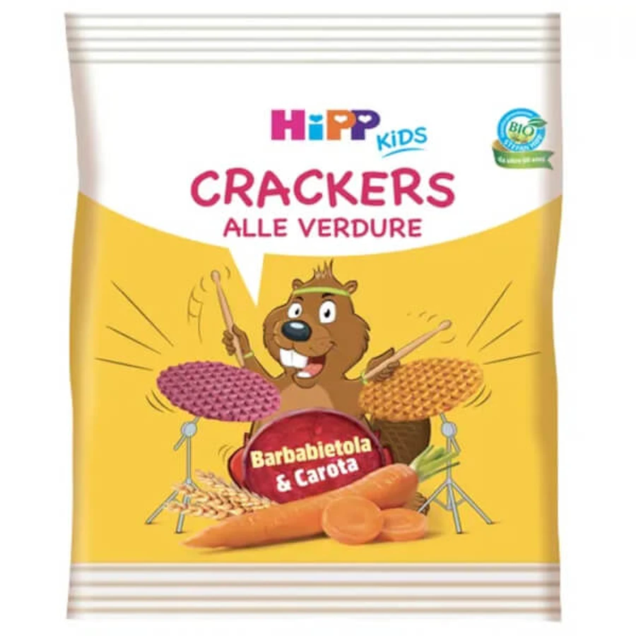 HiPP Kids Crackers Bio Vegetables Carrot and Beet 25g