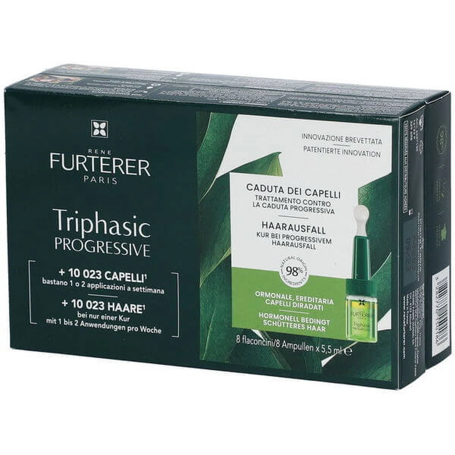 Rene Furterer Triphasic Progressive Treatment against progressive hair loss without rinsing 8 bottles
