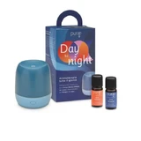 Purae Day to Night Kit Mini-Ultraschall-Diffusor blau und blau Farbe + Active Synergy + Relaxing Synergy