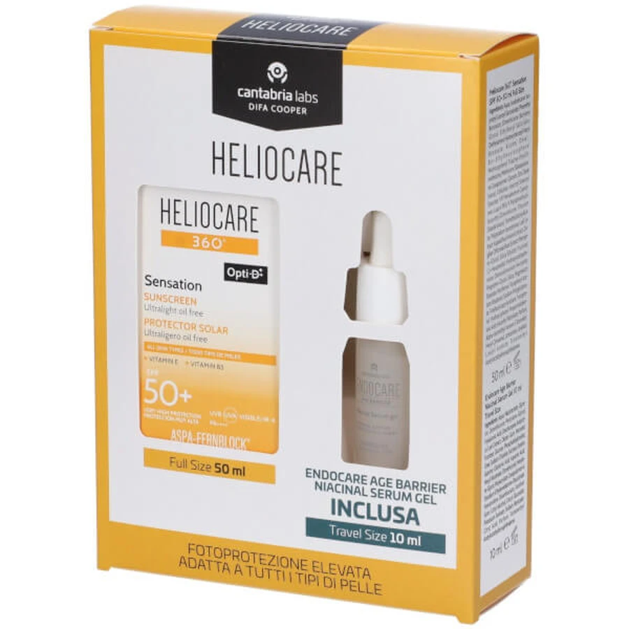 Heliocare 360° Sensation + Endocare sérum barrière anti-âge