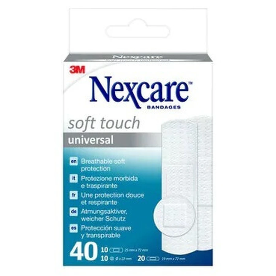 Esparadrapo Preparado 3m Nexcare Soft N0540as Surtido 3 Tamaños 20 Esparadrapos 19x72mm + 10 Esparadrapos 25x72mm + 10 Esparadrapos Redondos 22.5mm
