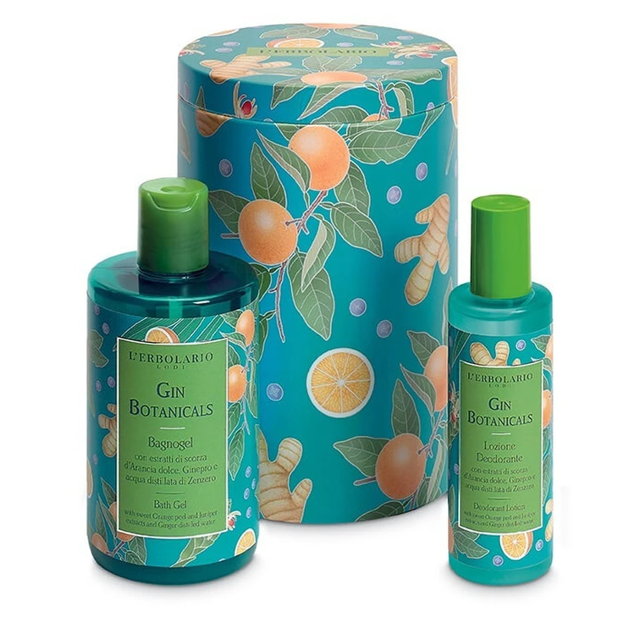 L'Erbolario box set with bath gel and deodorant Gin Botanicals