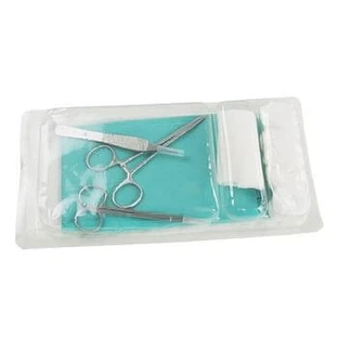 Set de retrait de points de suture comprenant 1 ciseaux 1 pince à épiler 2 tablettes de gaze de coton