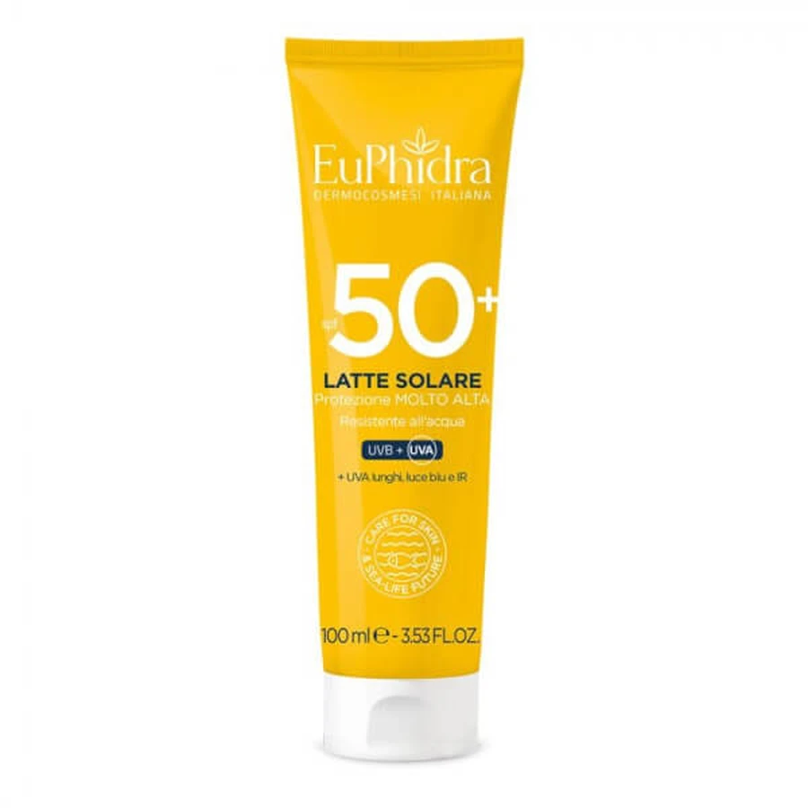 Euphidra Kaleido Travel Size Body Sun Milk 100ml SPF50+ - Protecție solară foarte ridicată