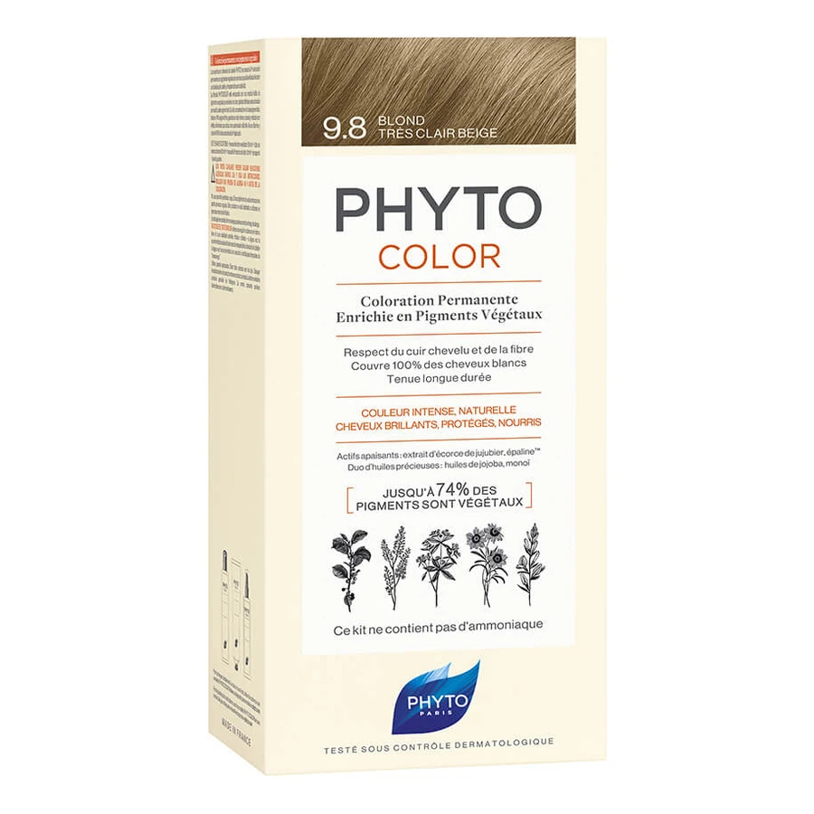 Phytocolor 9.8 Rubio Ceniza Muy Claro Leche 50 Ml + Crema 50 Ml + Mascarilla 12 Ml
