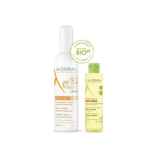 A-Derma Protect Kids Spray Child SPF50+ 200ml + Exomega Control Washing Oil 100ml