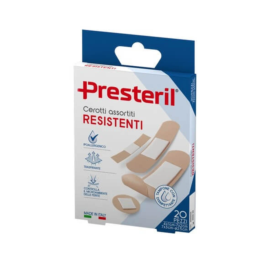 PRESTERIL Assorted Resistant Plasters 4 Packungen - 20 Stück