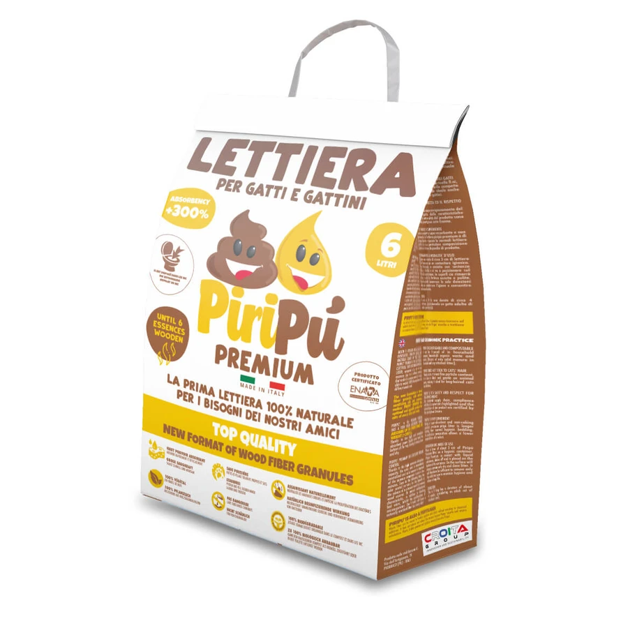 PIRIPU' PREMIUM CAT LITTER 100% NATURAL 6 LT