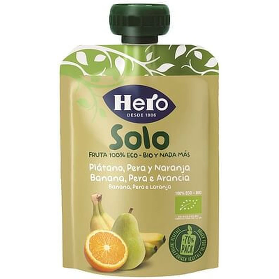 Hero Only Fruit Smoothie 100% Organic Banana Pear Orange 100 G