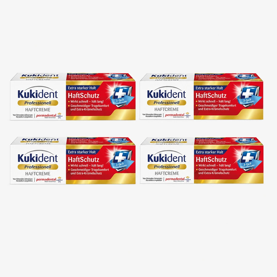 Kukident Crema Adhesiva Profesional Protección Adhesiva 4x40 g