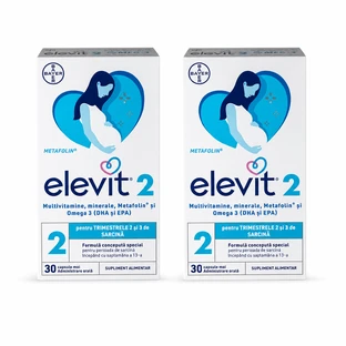 Elevit 2, Multivitamine für die Schwangerschaft - 2. und 3. Schwangerschaftsdrittel, 2x30 Kapseln, Bayer