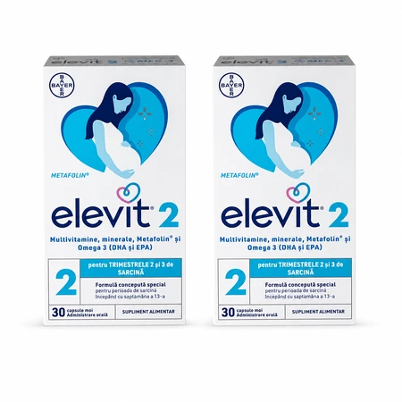 Elevit 2, Multivitamins for Pregnancy - 2nd and 3rd Trimester of Pregnancy, 2x30 capsules, Bayer