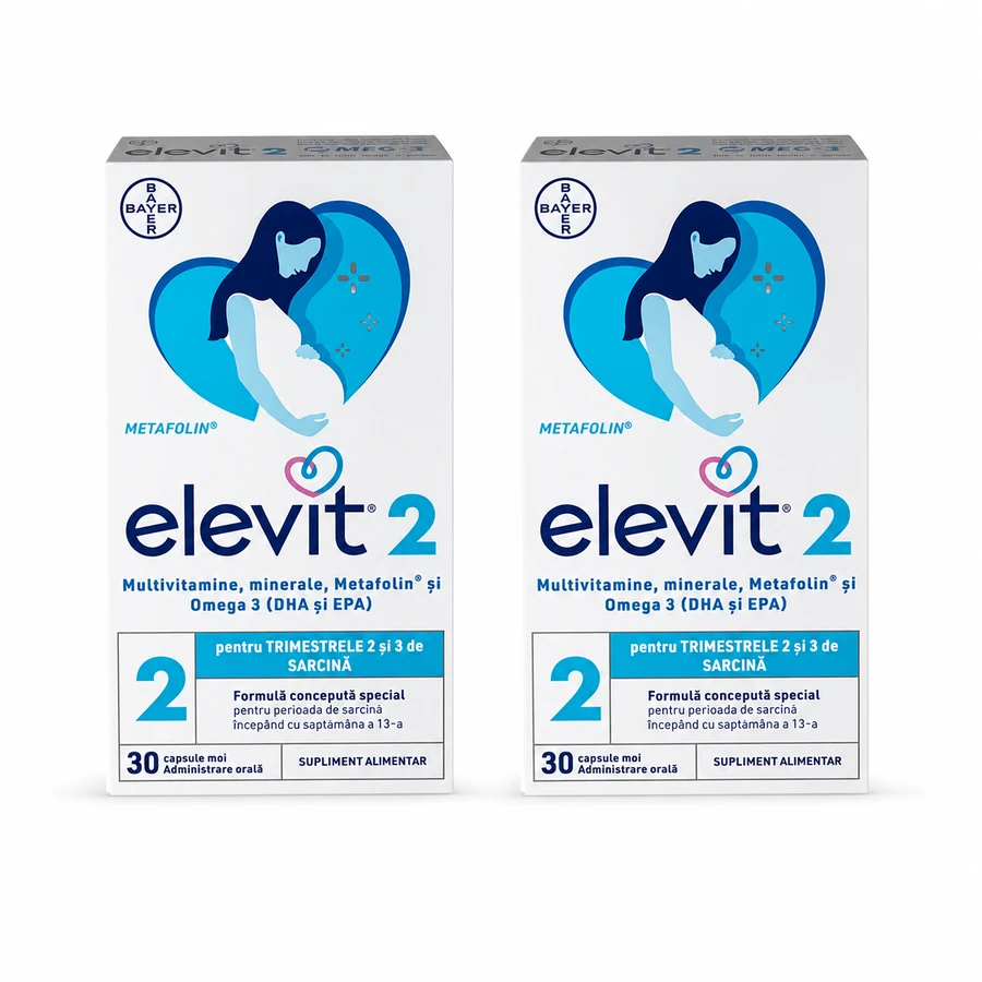 Elevit 2, Multivitamins for Pregnancy - 2nd and 3rd Trimester of Pregnancy, 2x30 capsules, Bayer