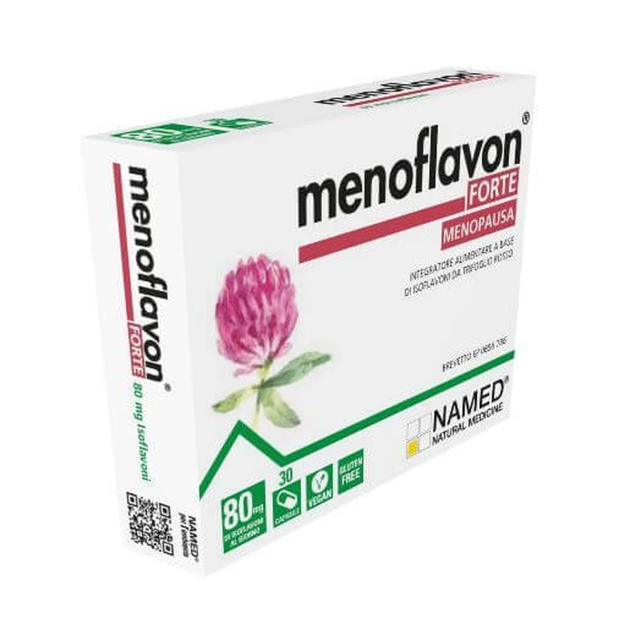 Menoflavon Forte 30 Cápsulas Isoflavonas Trébol Rojo Menopausia Sin Gluten