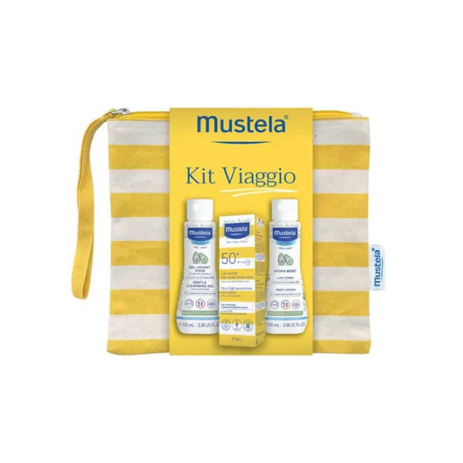Mustela Reisset Zonnemelk 40ml + Milde Reiniger 100ml + Bodymelk 100ml