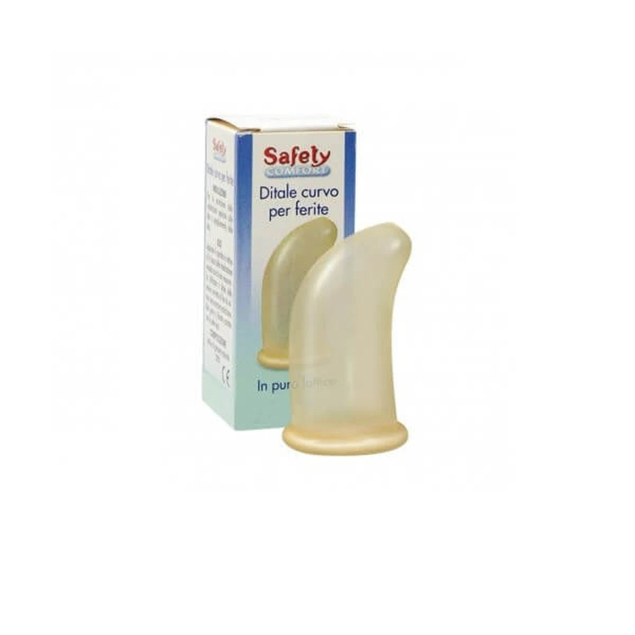 Gebogen latex gewikkelde vingerhoed maat 6