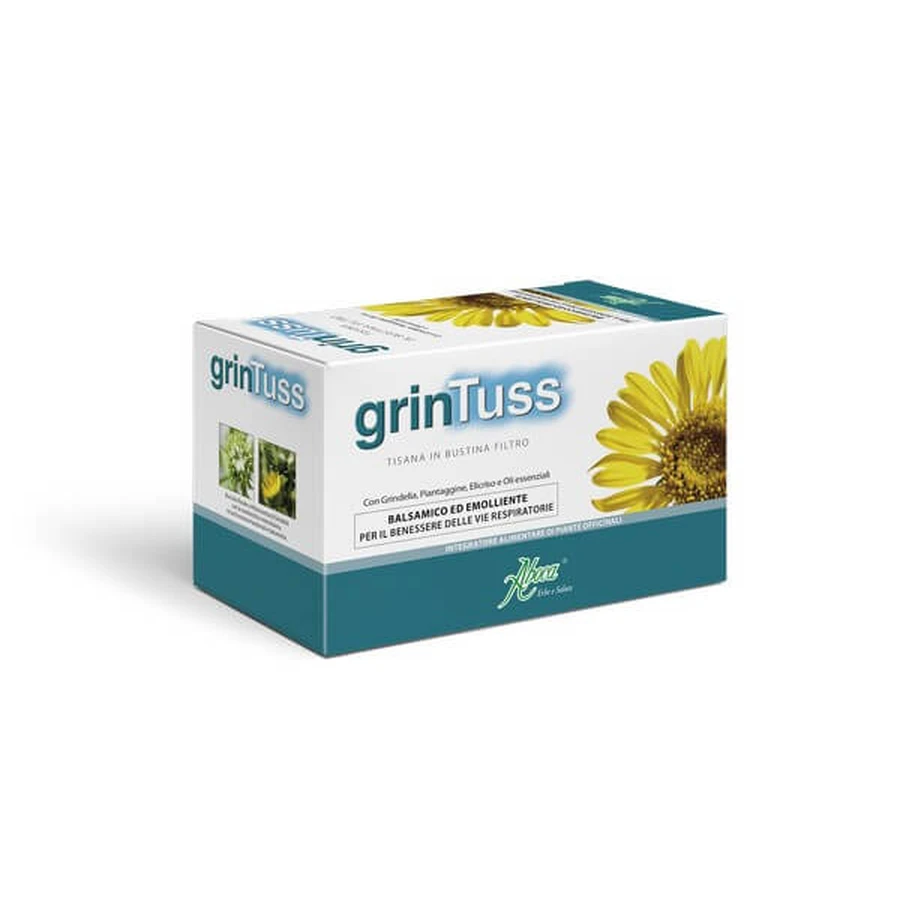 Grintuss Kräutertee mit Kräutern und Honig für Husten und Rachen 20 Filter