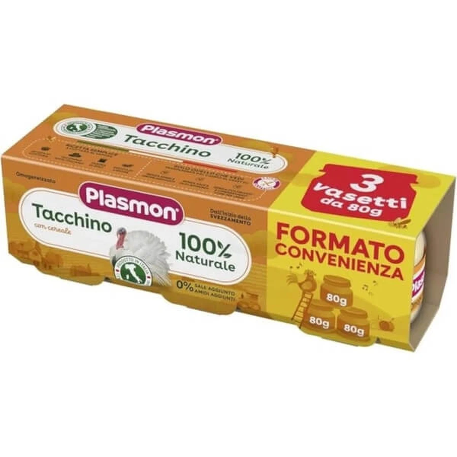 Plasmon homogenized turkey and cereal 3 x 80 g