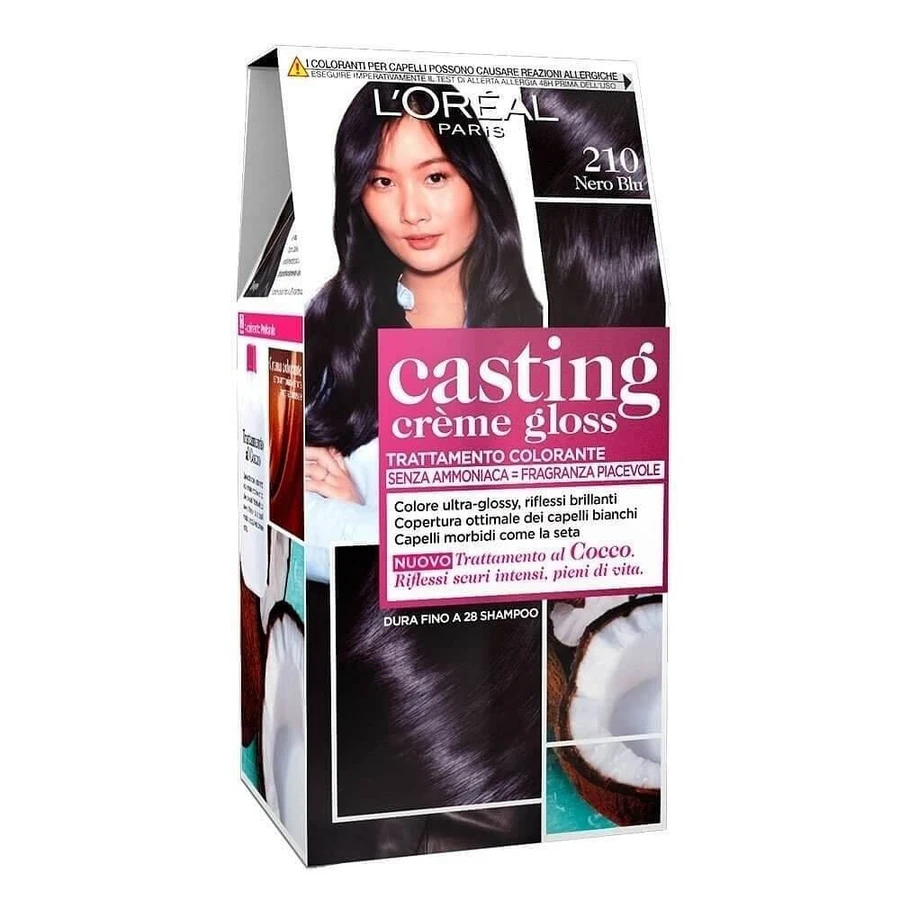 L'OREAL CASTING CREME GLOSS AMMONIA-FREE COLORING TREATMENT 210 BLACK BLUE