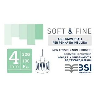 Soft&Fine Insulin Pen Needle 32 Gauge 4 Mm 100 Pieces