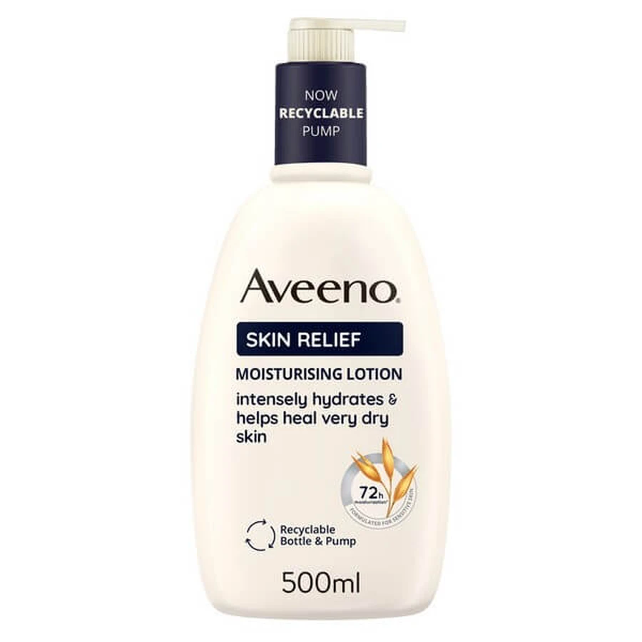 Aveeno Skin Relief crème corporelle nourrissante pour peaux sèches et sensibles à l'avoine prébiotique 500 ml