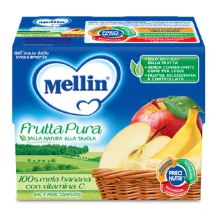 Mellin Pure Fruit Apple Banana 4x100g
