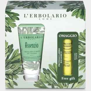 L'Erbolario Absinthe hand cream and lip protectant box set