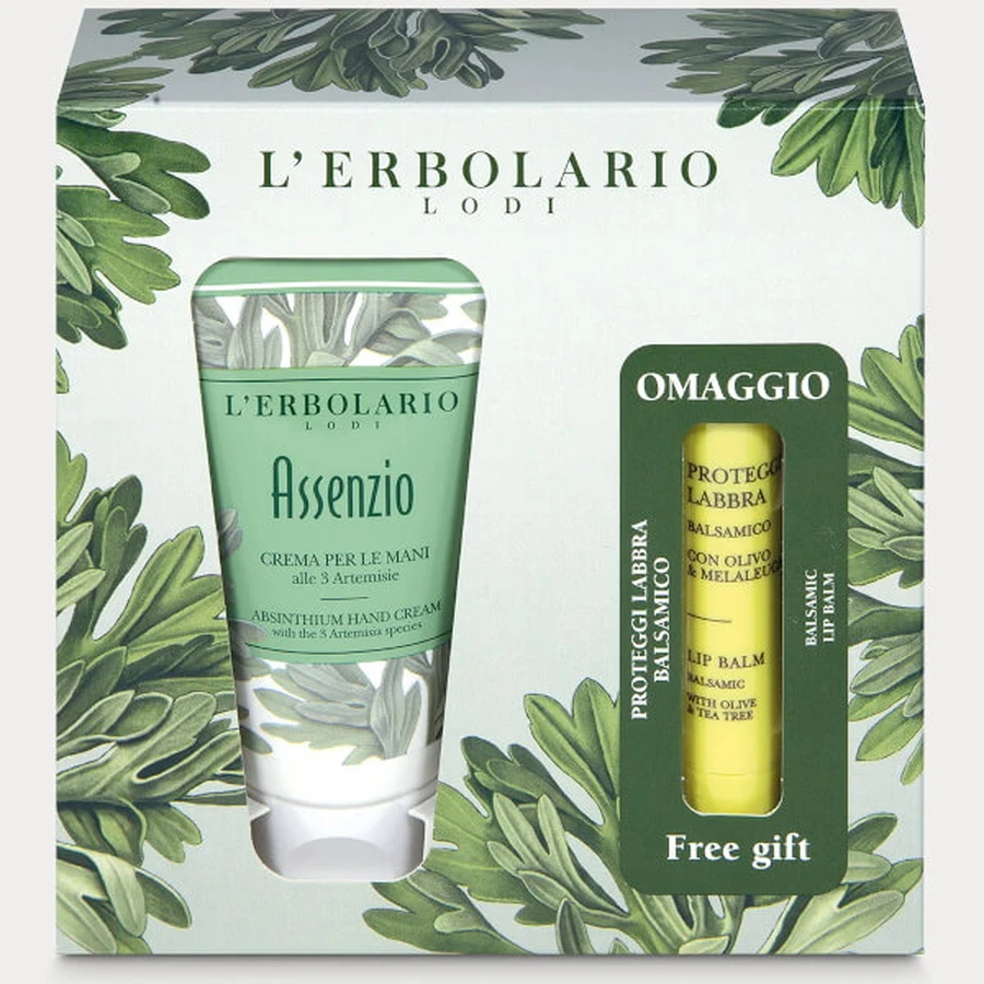 L'Erbolario Absinthe hand cream and lip protectant box set