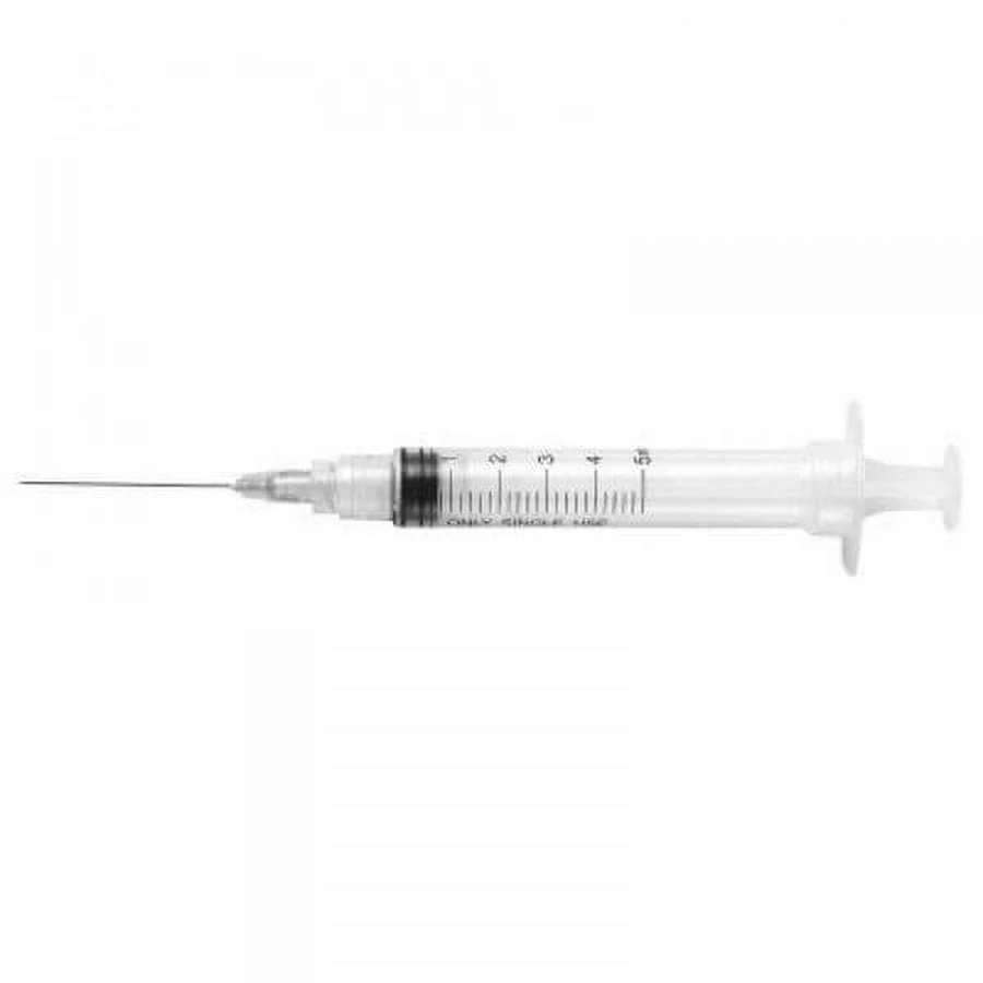 Steriele injectiespuit 5ml naald Sot10p