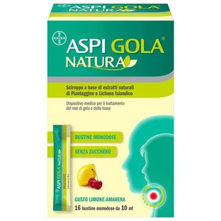 Aspi Throat Nature Syrup with Natural Extracts for Throatache and Cough Lemon Cherry 16 Sachets 10ml