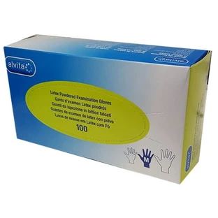 ALVITA® DUST-FREE LATEX GLOVES M 100 Pieces