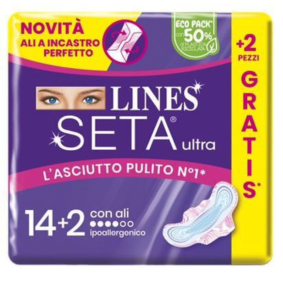 LINIEN SEIDE ULTRA FLÜGEL 14+2STÜCK
